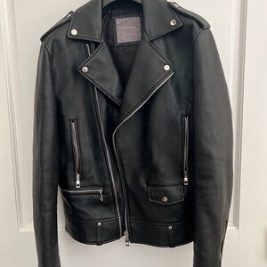 Zara Man Leather Moto Jacket